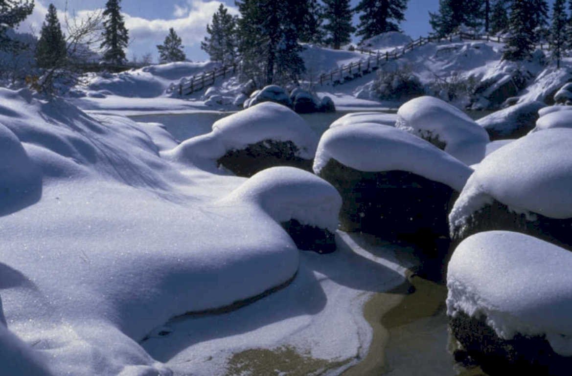 winter landscape boulders 1980s 1990s A4 Photo Print