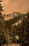 winter mountain cabin 1980s 1990s A4 Photo Print