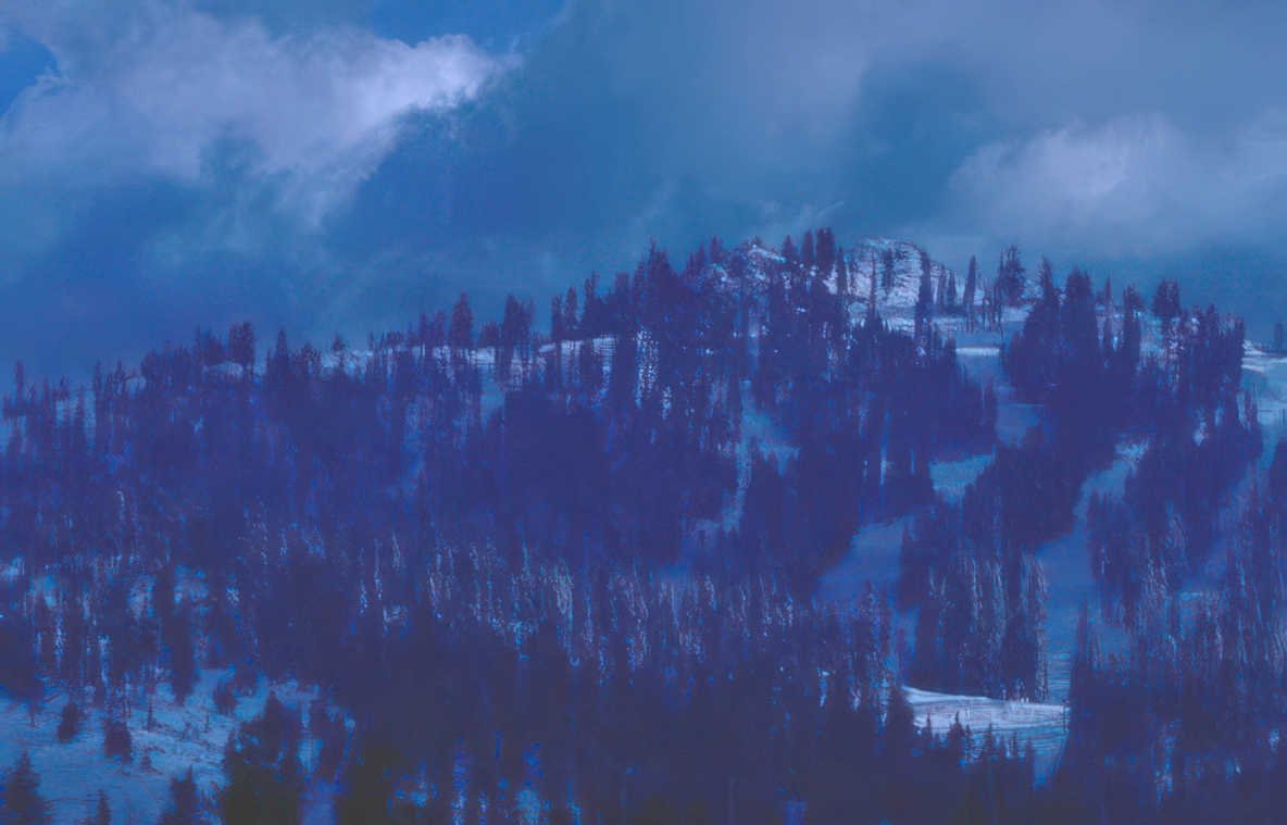 winter mountain scape Vintage A4 Photo Print