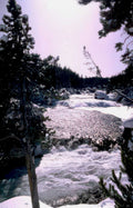 winter rapids yellowstone Vintage A4 Photo Print