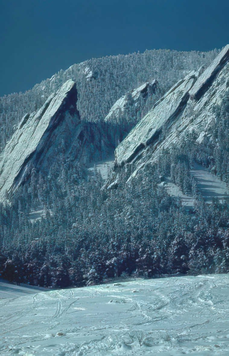 winter red rocks Vintage A4 Photo Print