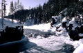 winter river landscape Vintage A4 Photo Print