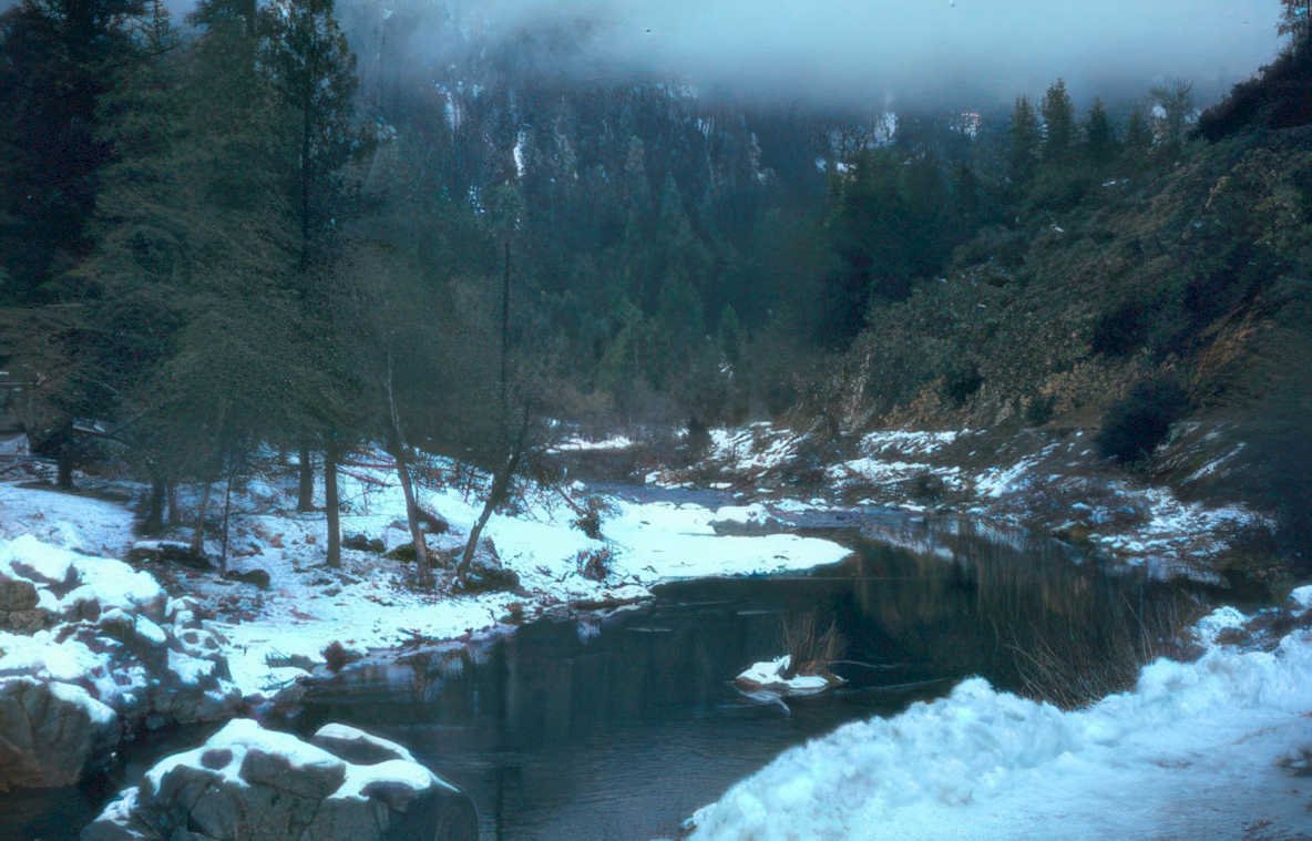 winter river snow Vintage A4 Photo Print