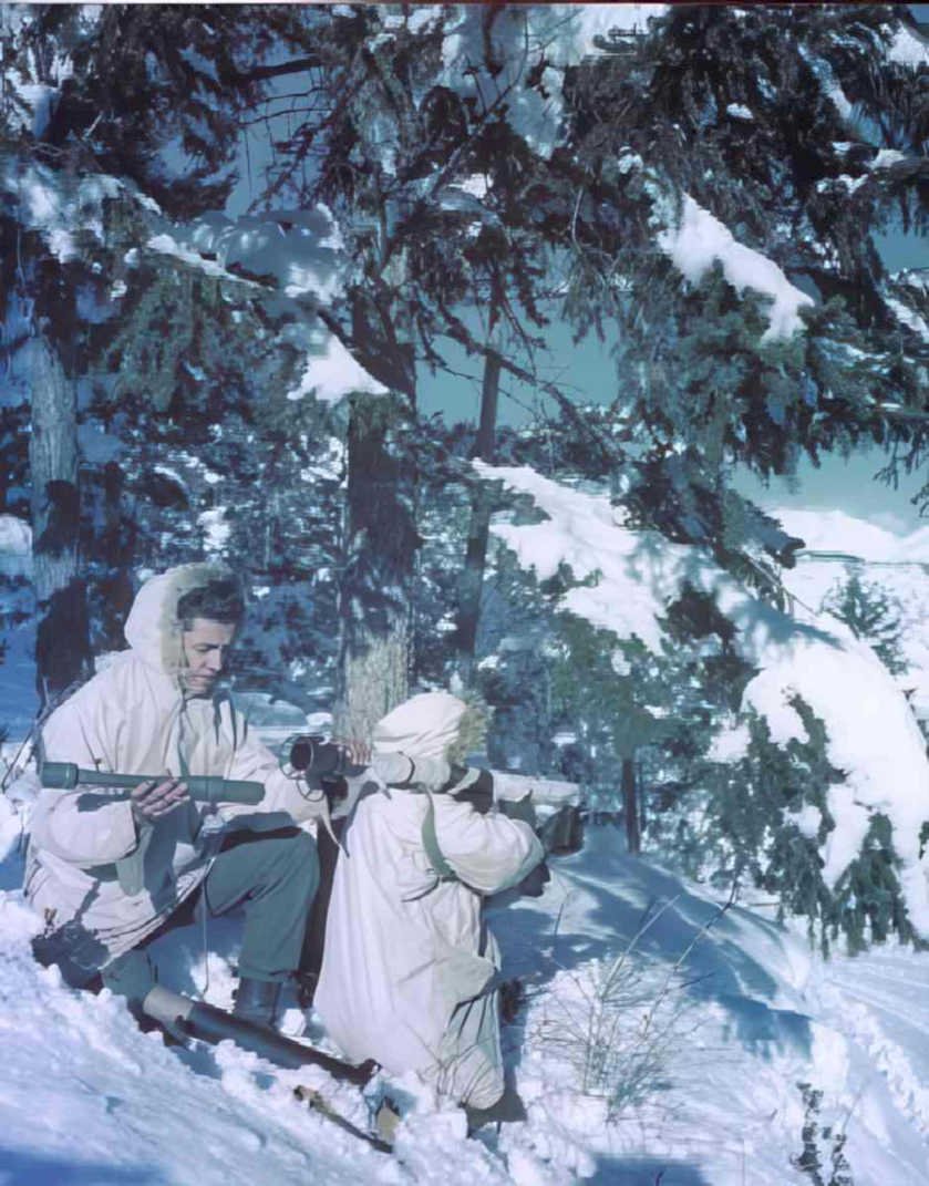 winter sniper team Vintage world war A4 Photo Print