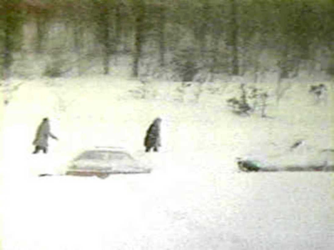 winter snow scene1980s 1990s A4 Photo Print