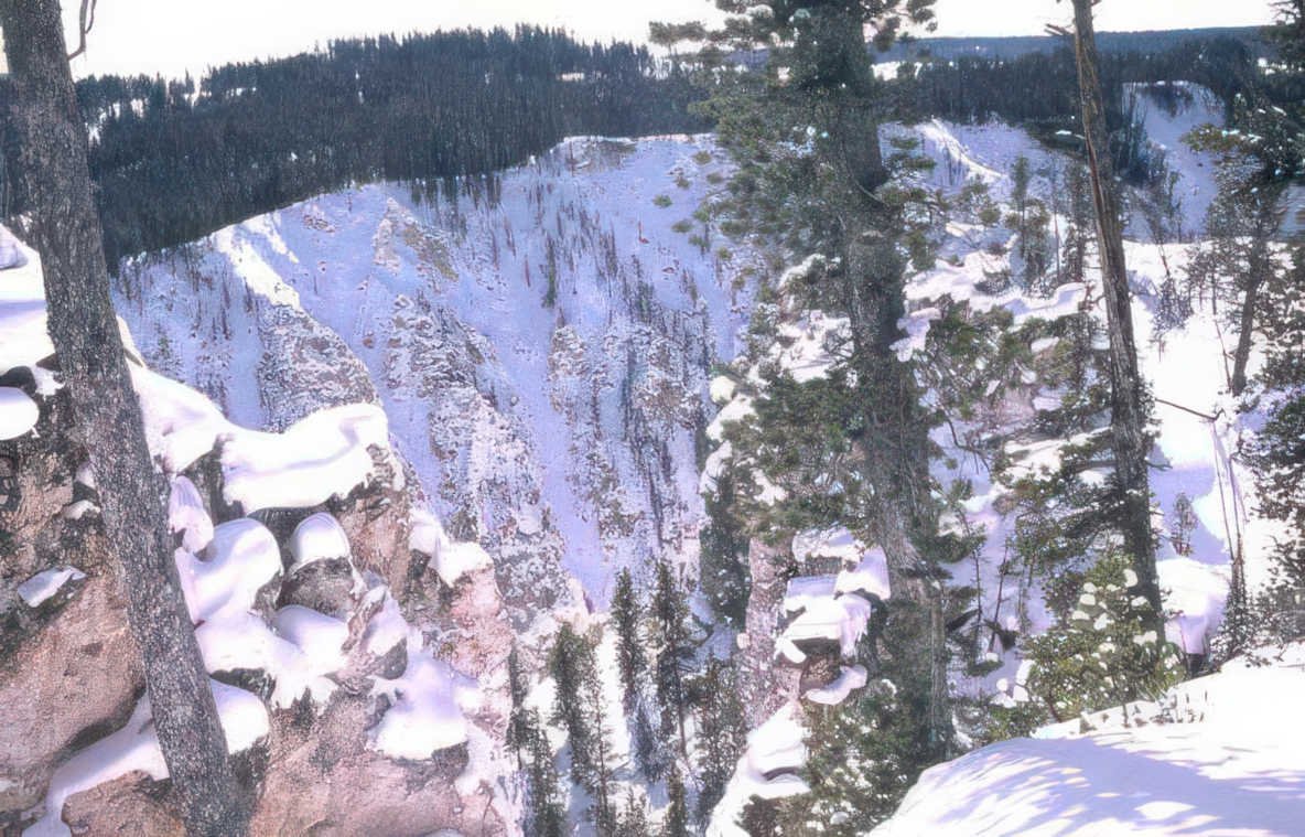 winter teton landscape Vintage A4 Photo Print