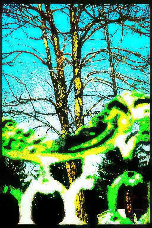 winter tree wall Vintage A4 Photo Print