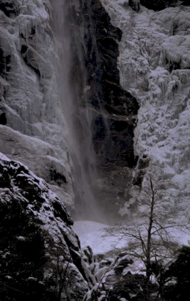 winter waterfall cascade 1980s 1990s A4 Photo Print