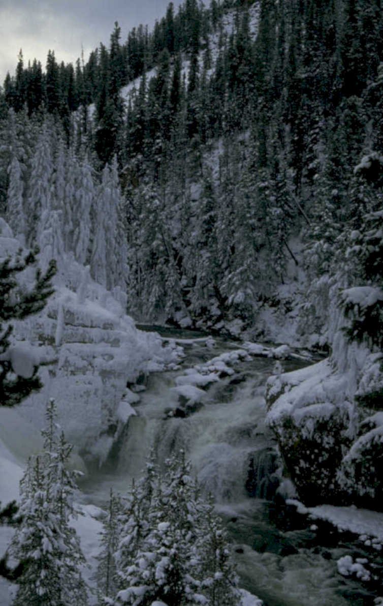 winter waterfall shoshone 1980s 1990s A4 Photo Print