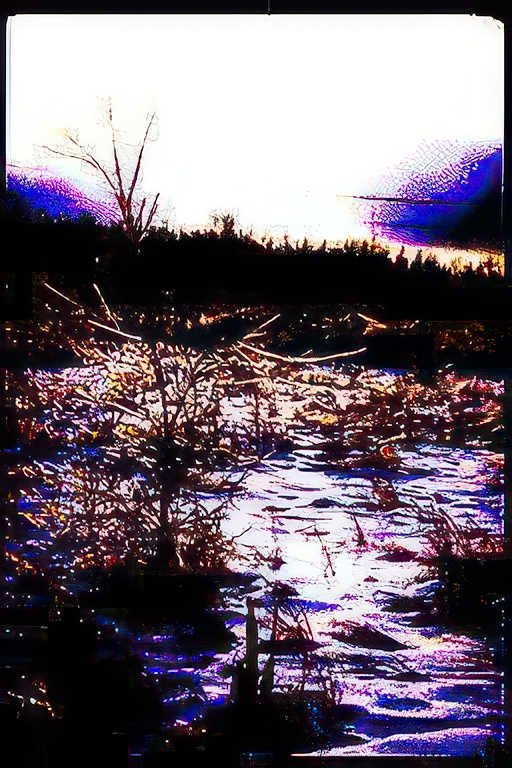 winter wetland sunset 2 Vintage A4 Photo Print