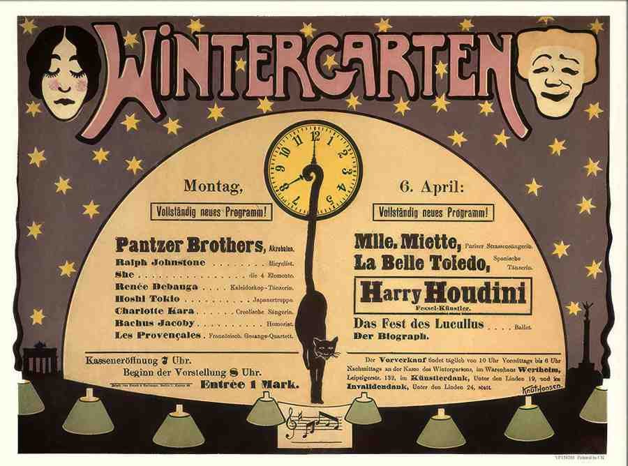 wintergarten harry houdini 2 Vintage Advert A4 Photo Print