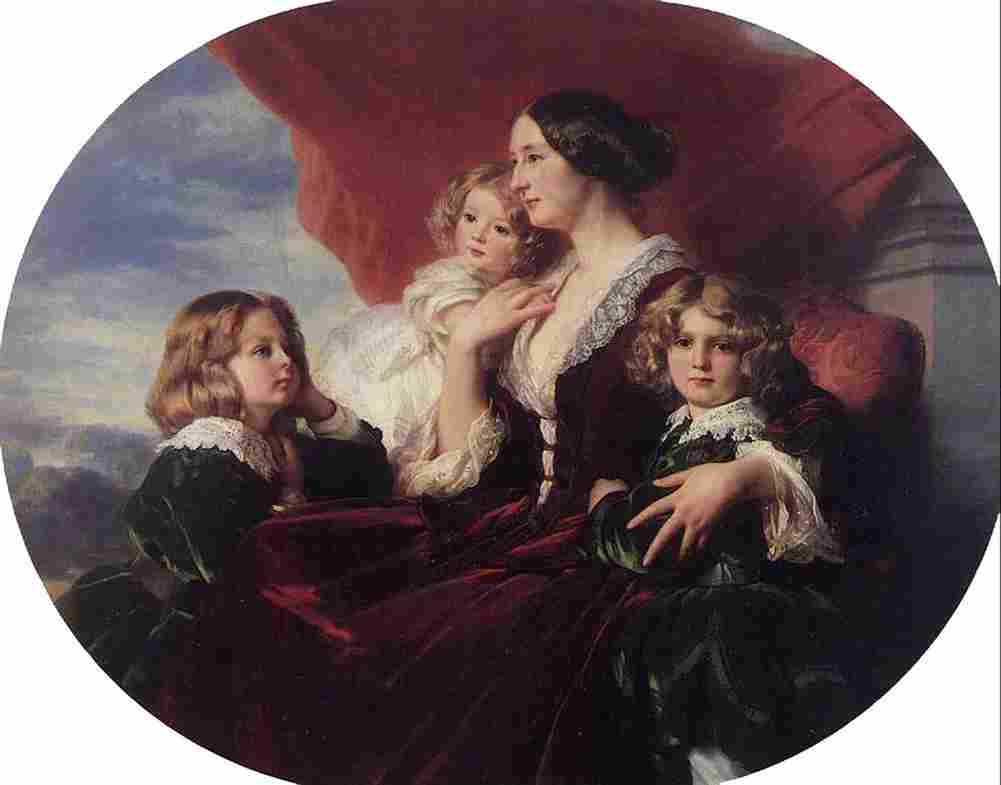 winterhalter Elzbieta Branicka Countess Krasinka and her Children Art A4 Photo Print