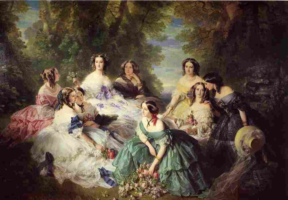 winterhalter The Empress Eugenie Surrounded by her Ladies in Waiting Art A4 Photo Print