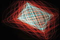 wireframe cube redblue Vintage A4 Photo Print