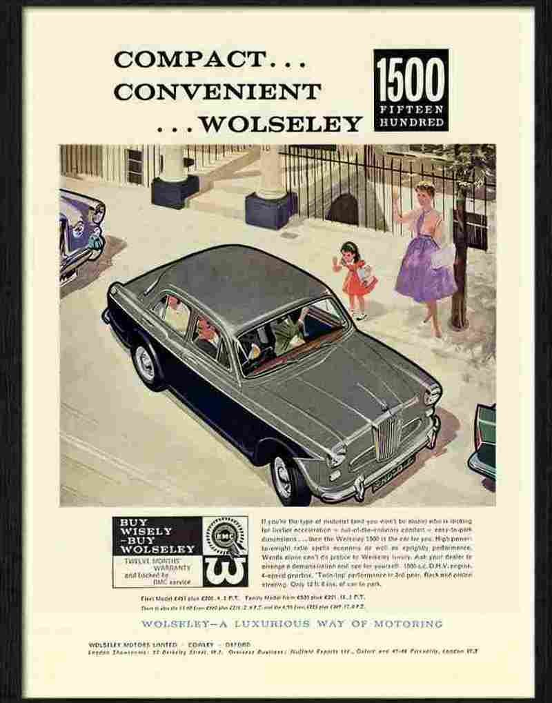 wolseley 1500 car 1960s 2 Advert A4 Photo Print
