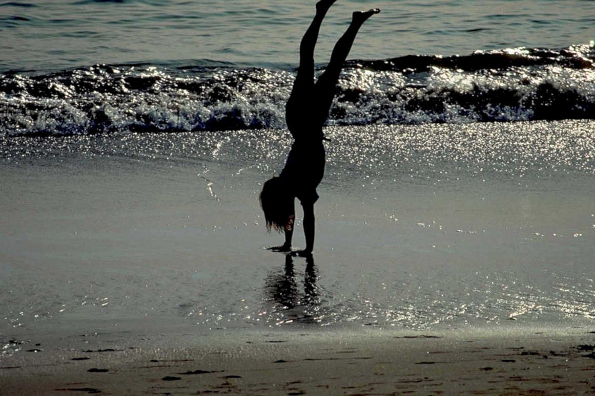 woman handstand beach1980s 1990s A4 Photo Print