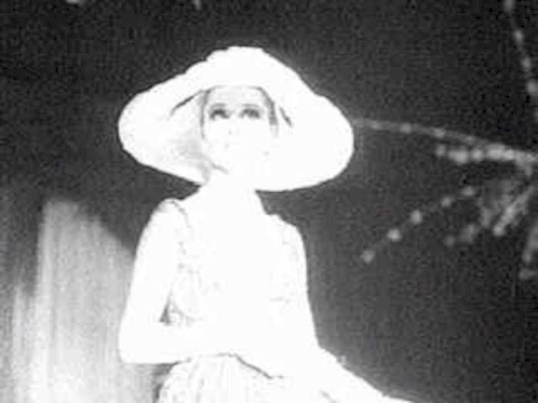 woman hat curtain1980s 1990s A4 Photo Print