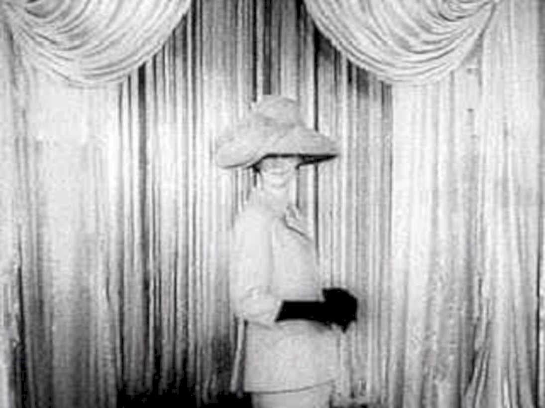 woman hat curtains1980s 1990s A4 Photo Print