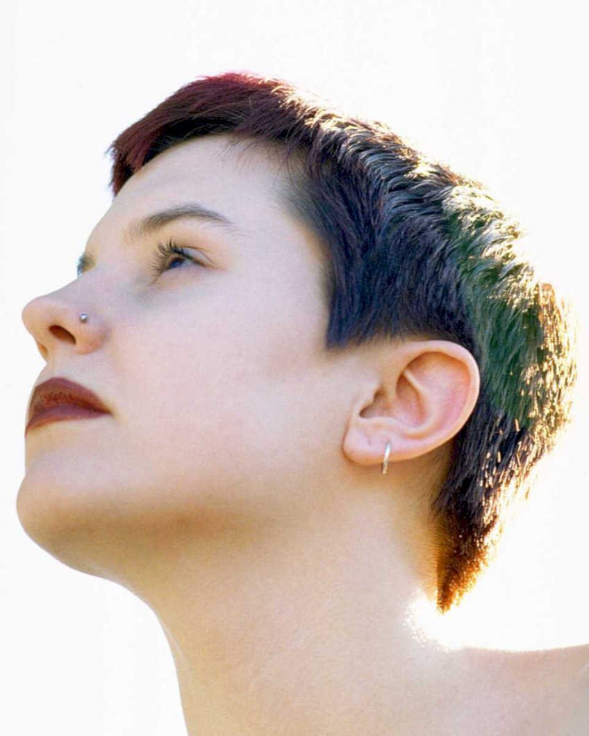 woman silver ears1980s 1990s A4 Photo Print