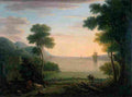 woo Classical Landscape with Figures and Animals Sunset Art A4 Photo Print