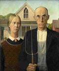 wood American Gothic Art A4 Photo Print