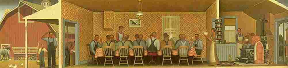 wood Dinner For Threshers Art A4 Photo Print