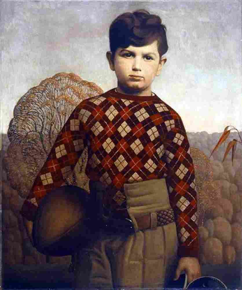 wood Plaid Sweater Art A4 Photo Print