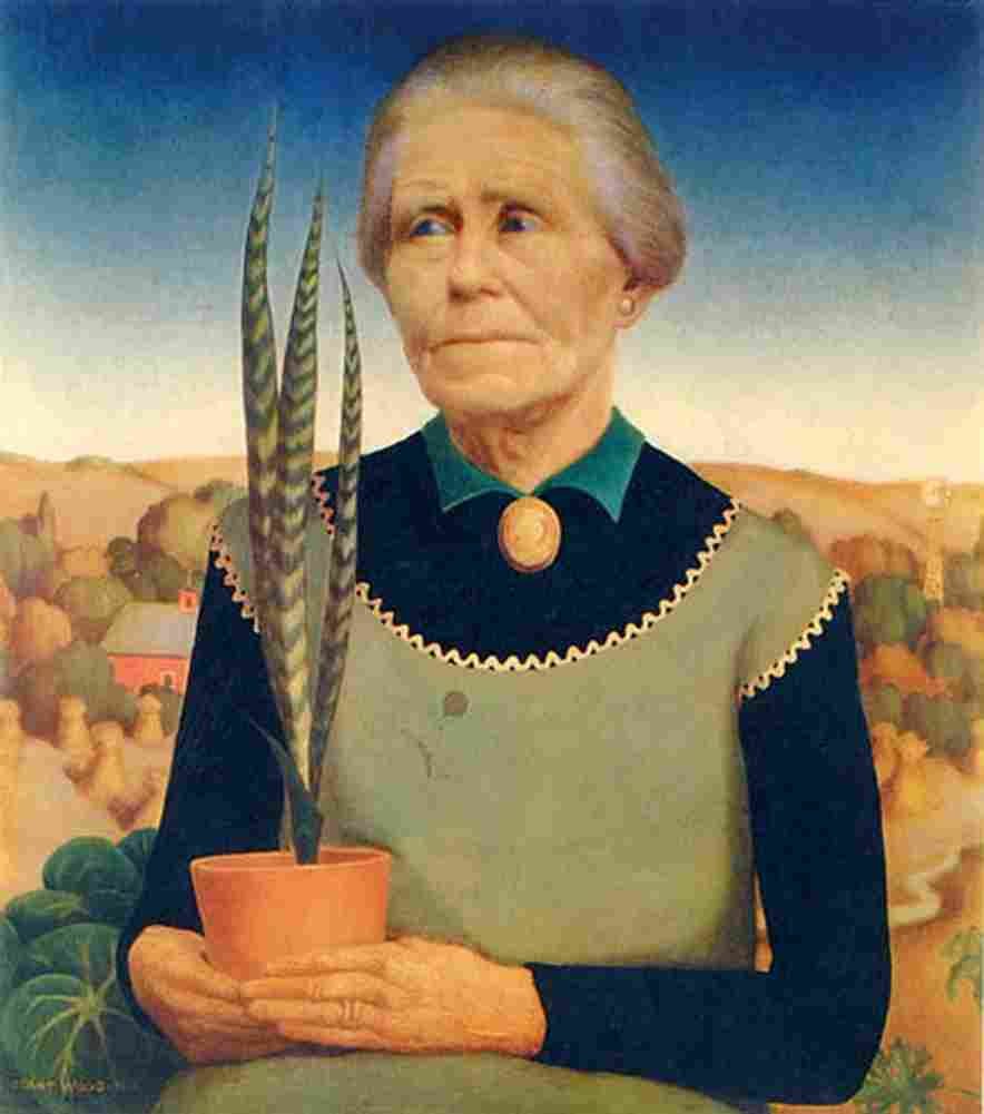 wood Woman With Plant Art A4 Photo Print