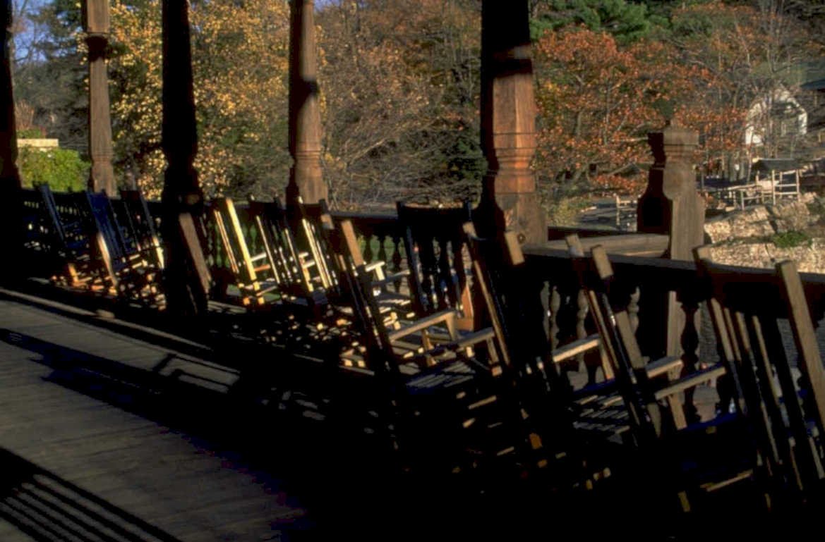 wooden bridge chairs 1980s 1990s A4 Photo Print