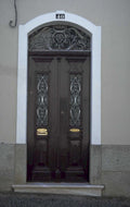 wooden door scrollwork 1980s 1990s A4 Photo Print