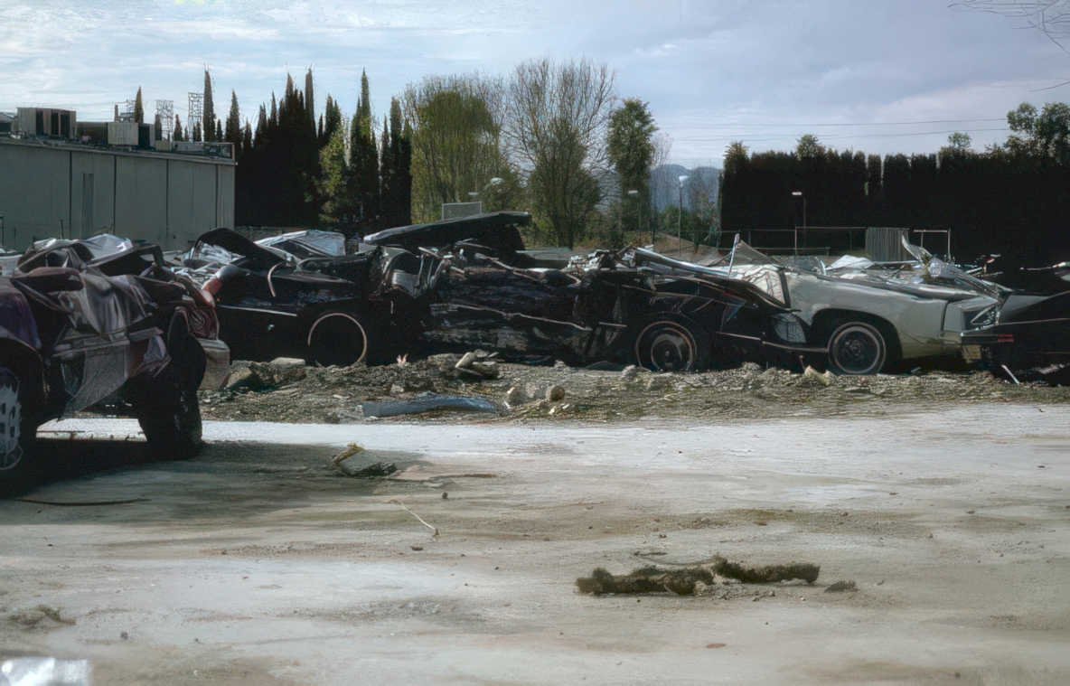 wreckage vehicles scene