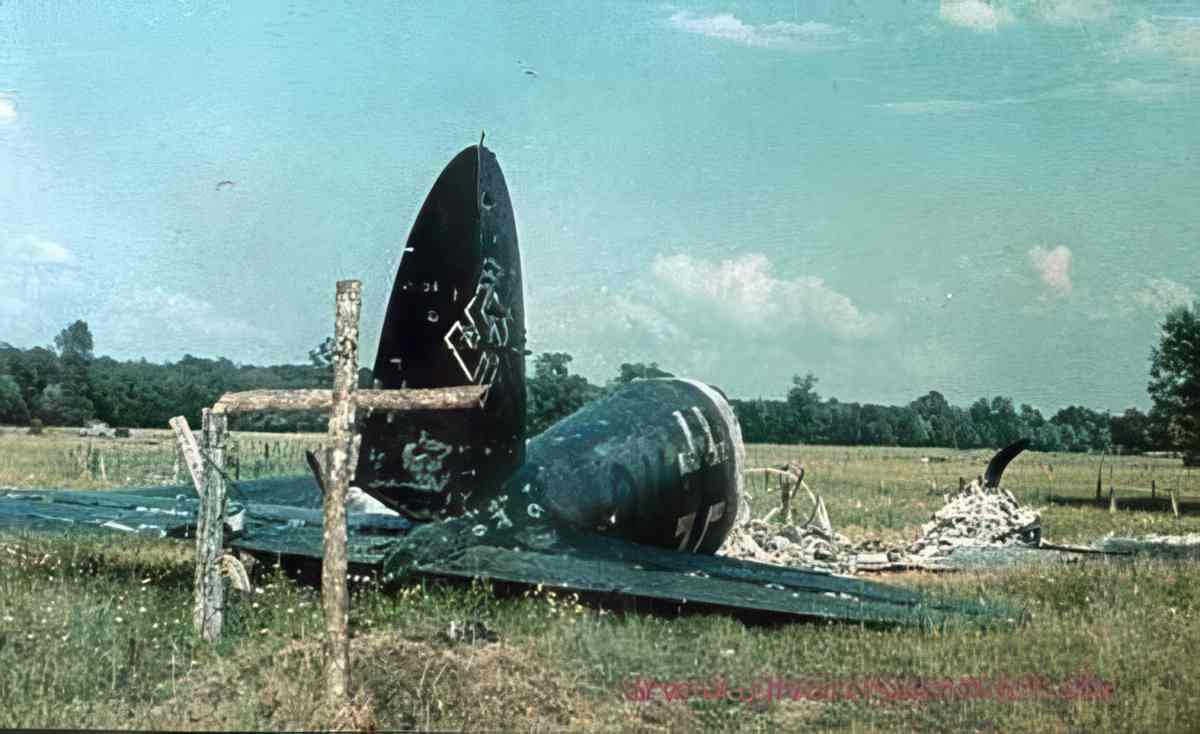 wrecked bf 109 Vintage world war A4 Photo Print