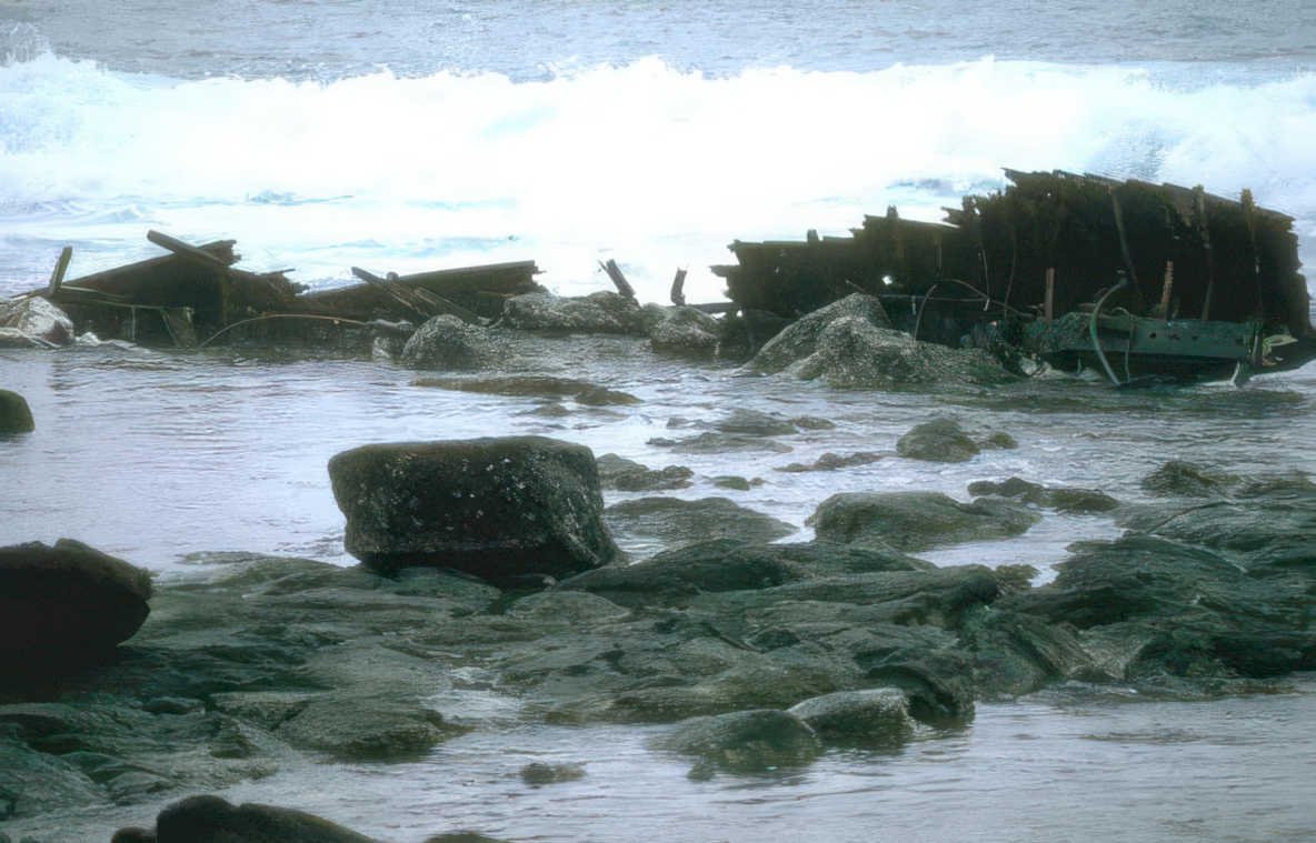 wrecked ship coast Vintage A4 Photo Print