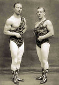 wrestlers tigers studioVintage 20th Century 1900s A4 Photo Print