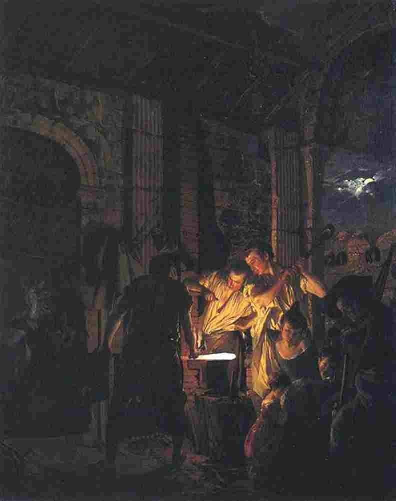 wright of derby A Blacksmith s Shop Art A4 Photo Print