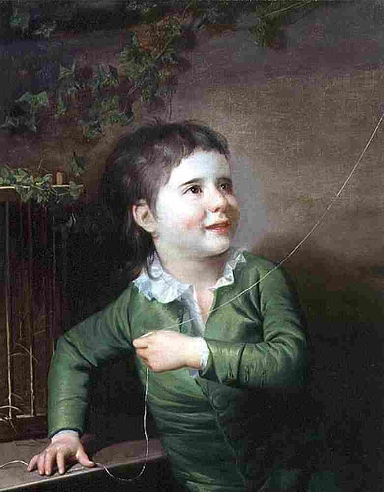 wright of derby Boy with Kite Art A4 Photo Print