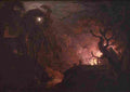 wright of derby Cottage on Fire at Night Art A4 Photo Print