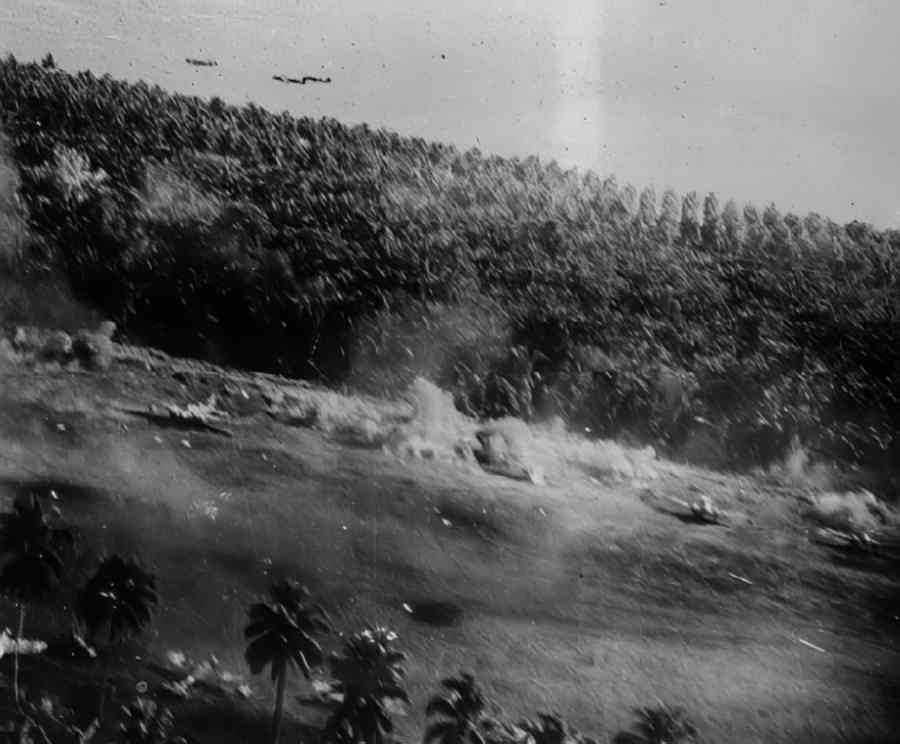 wwii bombing hillside Vintage world war A4 Photo Print