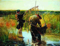 wyc Wading Fishermen Art A4 Photo Print