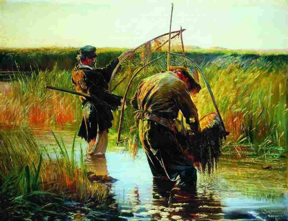 wyc Wading Fishermen Art A4 Photo Print