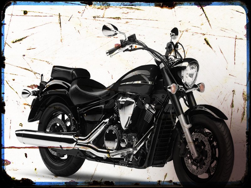 xvs1300a midnight star Yamaha A4 Photo Print Motorbike Vintage Aged