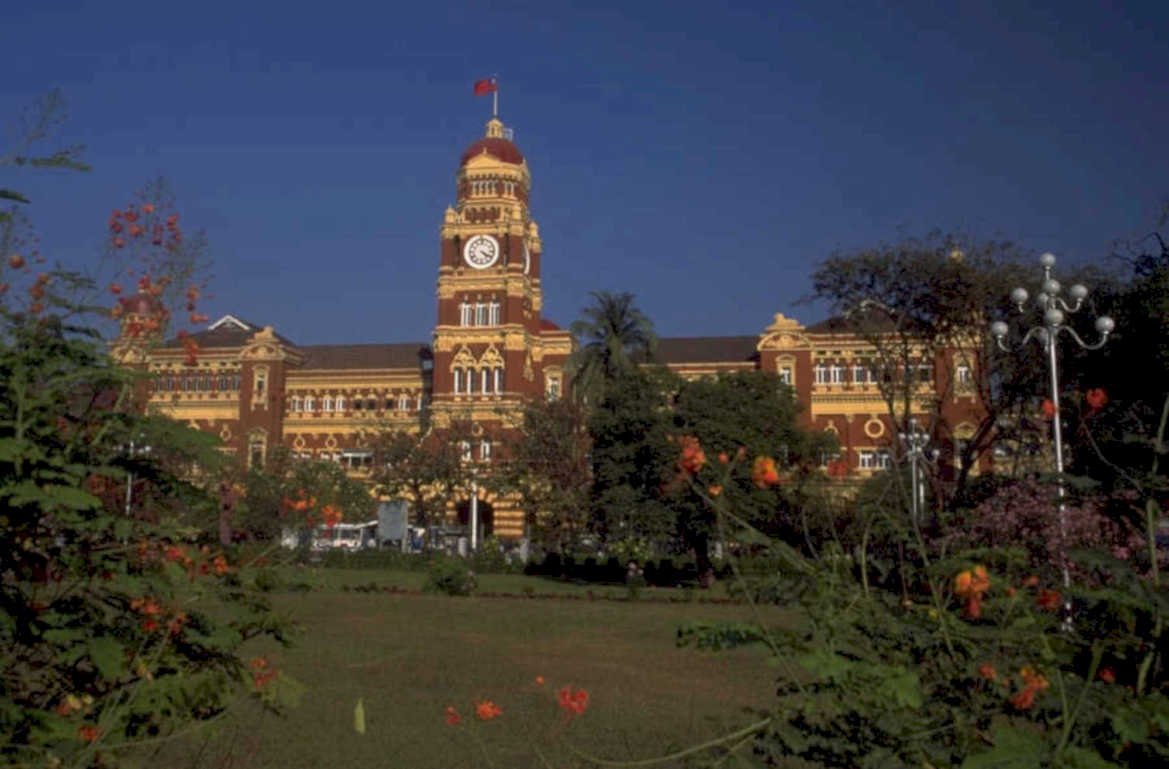 yangon building clocktower 1980s 1990s A4 Photo Print