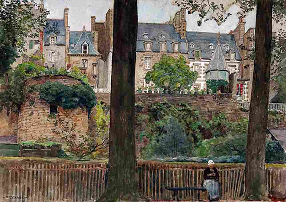 yeames On the Boulevard Dinan Brittany Art A4 Photo Print