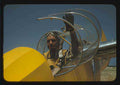 yellow aircraft pilot Vintage world war A4 Photo Print
