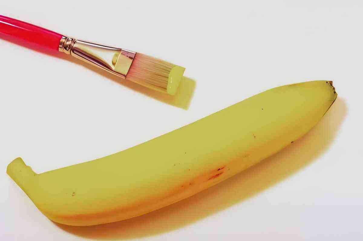 yellow banana paintbrush 2 A4 Photo Print