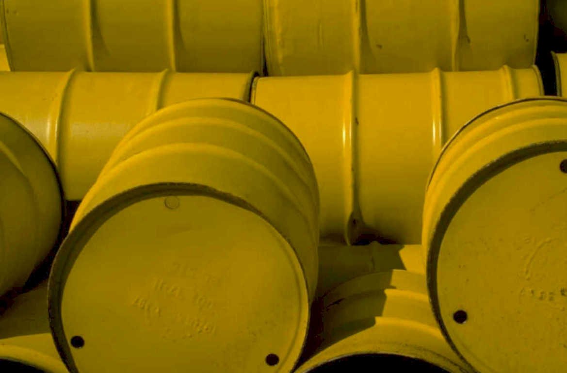 yellow barrels storage 1980s 1990s A4 Photo Print