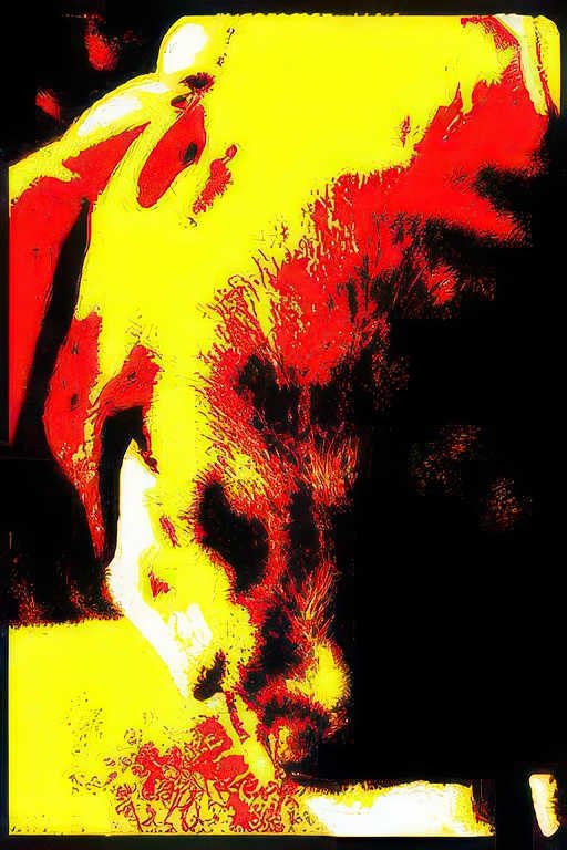 yellow dog portrait Vintage A4 Photo Print