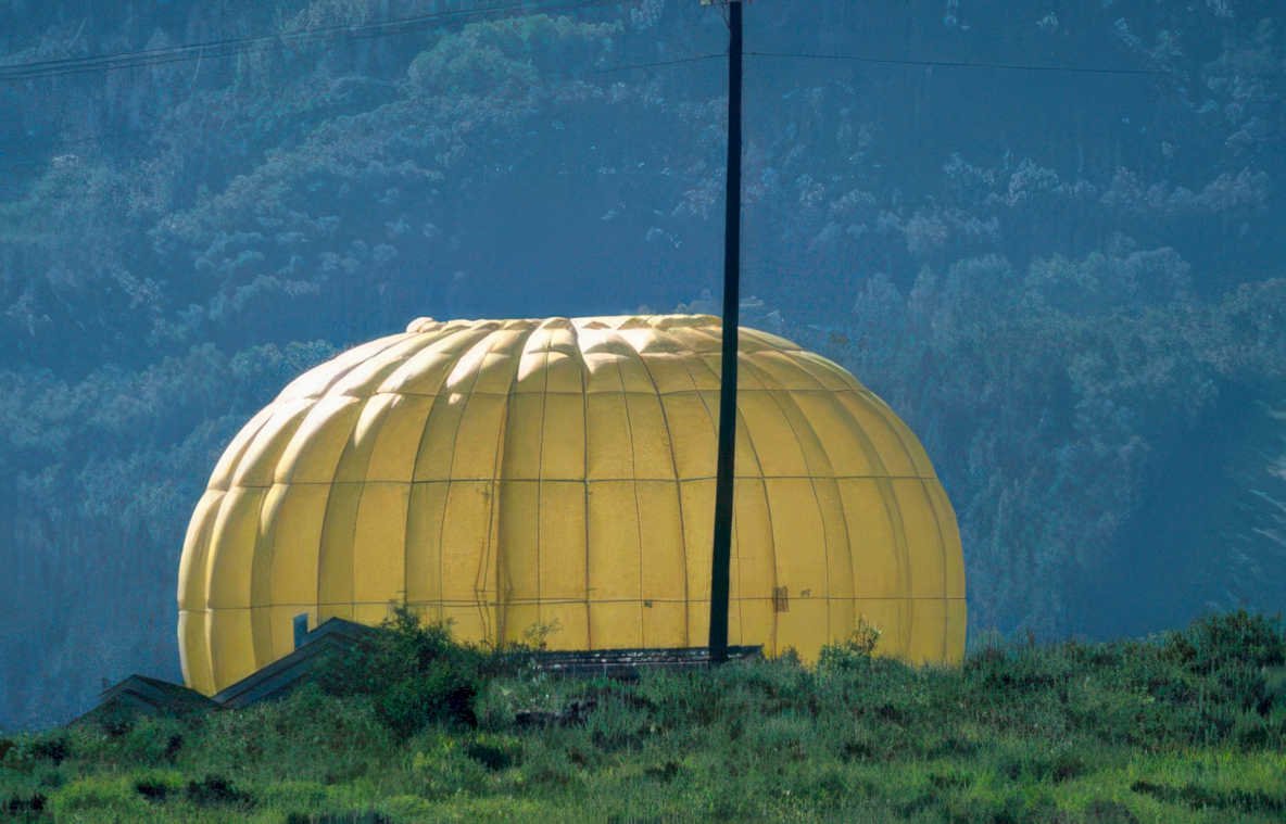 yellow dome shelter Vintage A4 Photo Print