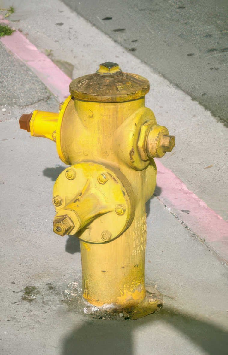yellow hydrant losangeles Vintage A4 Photo Print