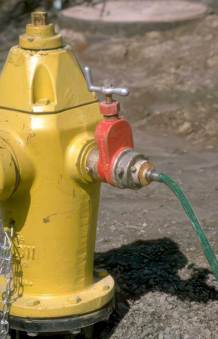 yellow hydrant station Vintage A4 Photo Print